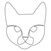 katt sällskapsdjur djur- enda linje konst teckning kontinuerlig översikt vektor konst illustration minimalistisk