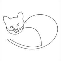 katt sällskapsdjur djur- enda linje konst teckning kontinuerlig översikt vektor konst illustration minimalistisk