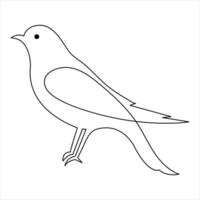 kontinuierlich einer Linie Kunst Zeichnung Kolibri Hand gezeichnet Vektor Illustration von Stil