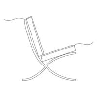 kontinuierlich Single Linie Hand Zeichnung einfach modern Stuhl Symbol und Gliederung Vektor Kunst Illustration