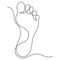 nackt Fuß kontinuierlich Single Linie Kunst Zeichnung von Konzept Gekritzel Stil Gliederung Vektor Illustration