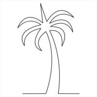 kontinuierlich Single Linie Zeichnung Pflanze von Blatt Gliederung Vektor Symbol minimalistisch Kunst