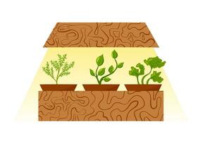 kök grönska, växt i pott, lampa för växande örter, fröplanta belysning. vektor illustration. rosmarin, sallad, bukt blad