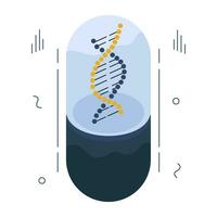 DNA Symbol im isometrisch Design vektor