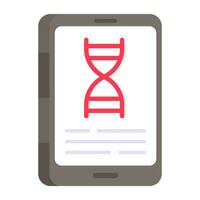 Handy, Mobiltelefon DNA Symbol im eben Design vektor