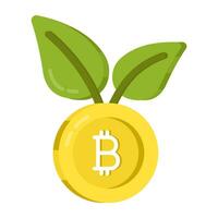 Bitcoin Pflanze Wachstum Symbol im editierbar Design vektor