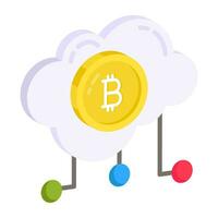 ein perfekt Design Symbol von Wolke Bitcoin vektor