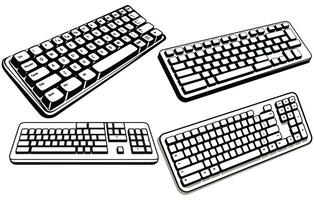 tangentbord. silhuett, svart, dator tangentbord, tangentbord nycklar, engelsk layout vektor