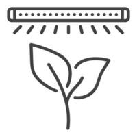 Pflanze unter wachsen Licht Vektor Phyto Lampe und Gartenarbeit Gliederung Symbol oder Symbol