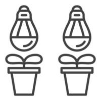 wachsen Licht Glühbirnen mit Pflanzen Vektor Phyto Glühbirne linear Symbol oder Symbol