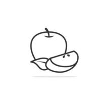 Apfel Obst Karikatur Vektor Symbol illustration.apple Diät Vektor Symbol Illustration. Apfel Obst Speisekarte von Diät. eben Karikatur Stil