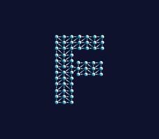 f Alphabet kreativ Technologie Verbindungen Daten Geschäft Logo Design Konzept vektor