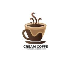 Sahne Kaffee modern Logo Design Konzept vektor