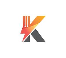 k elektrisk kraft alfabet logotyp design begrepp vektor