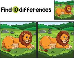 Löwe Tier finden das Unterschiede vektor