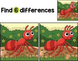 Ameise Tier finden das Unterschiede vektor