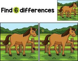 Pferd Tier finden das Unterschiede vektor