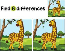 Giraffe Tier finden das Unterschiede vektor