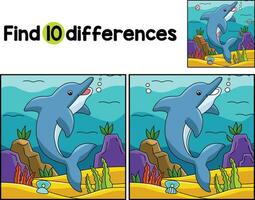 Delfin Tier finden das Unterschiede vektor