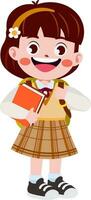 glücklich süß Kinder im Schule Uniform Karikatur Stil vektor