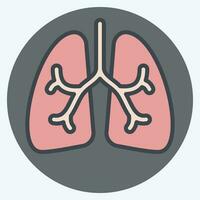 Symbol Lunge. verbunden zu Atemwege Therapie Symbol. Farbe Kamerad Stil. einfach Design editierbar. einfach Illustration vektor