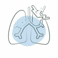 Symbol Asthma. verbunden zu Atemwege Therapie Symbol. Farbe Stelle Stil. einfach Design editierbar. einfach Illustration vektor