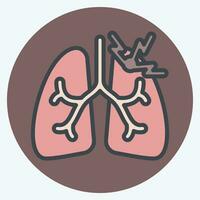 Symbol Asthma. verbunden zu Atemwege Therapie Symbol. Farbe Kamerad Stil. einfach Design editierbar. einfach Illustration vektor