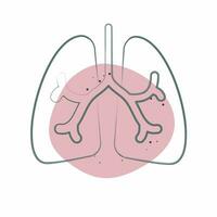 Symbol Lunge. verbunden zu Atemwege Therapie Symbol. Farbe Stelle Stil. einfach Design editierbar. einfach Illustration vektor