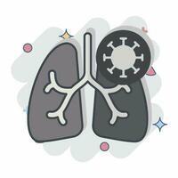 ikon korona virus. relaterad till respiratorisk terapi symbol. komisk stil. enkel design redigerbar. enkel illustration vektor