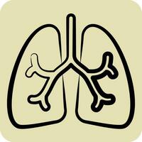 Symbol Lunge. verbunden zu Atemwege Therapie Symbol. Hand gezeichnet Stil. einfach Design editierbar. einfach Illustration vektor