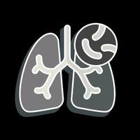 Symbol Tuberkulose. verbunden zu Atemwege Therapie Symbol. glänzend Stil. einfach Design editierbar. einfach Illustration vektor