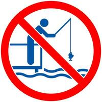 vatten säkerhet tecken uppmärksamhet, Nej fiske vektor