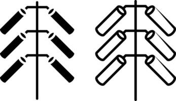 Chinesisch Feuerwerkskörper Symbol, Zeichen, oder Symbol im Glyphe und Linie Stil isoliert auf transparent Hintergrund. Vektor Illustration