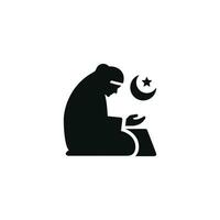 Muslim beten Symbol isoliert auf Weiß Hintergrund vektor