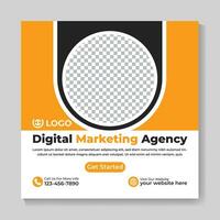 kreativ digital marknadsföring byrå social media posta design modern fyrkant webb baner mall vektor