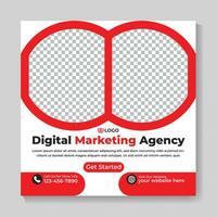 företags- kreativ digital marknadsföring byrå social media posta design modern fyrkant webb baner mall vektor