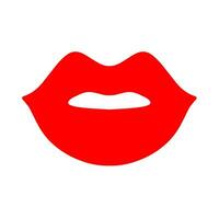vektor illustration av sexig röd kvinna mun på en vit bakgrund. djärv mun är bra för kyss och kärlek logotyper.