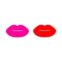 vektor röd mun i två annorlunda färger. sexig ser djärv mun är bra för kärlek och kyss logotyper.