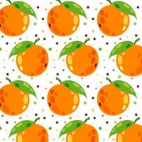 sömlös mönster med apelsiner. vektor illustration av ett orange i platt stil. mönster med citrus- frukt för din design.