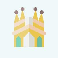Symbol Sagrada Familie. verbunden zu Spanien Symbol. eben Stil. einfach Design editierbar. einfach Illustration vektor