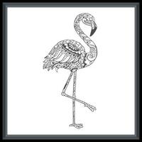 flamingo mandala konst isolerat på vit bakgrund. vektor