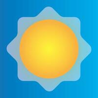 Sol ikon med blå bakgrund. eps 10 vektor