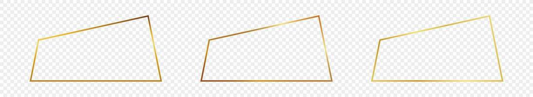 Gold glühend Trapez gestalten Rahmen vektor