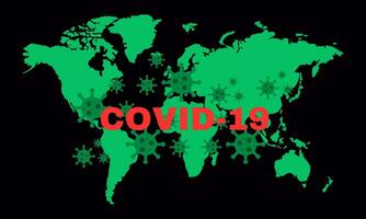 Coronavirus Krankheit covid-19 Infektion medizinisch mit Typografie und Kopieren Raum, detailliert eben Vektor Illustration.
