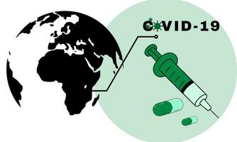 Coronavirus Krankheit covid-19 Infektion medizinisch mit Typografie und Kopieren Raum, detailliert eben Vektor Illustration.