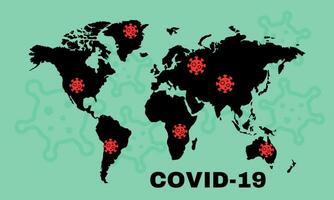 Coronavirus Krankheit covid-19 Infektion medizinisch mit Typografie und Kopieren Raum, detailliert eben Vektor Illustration.