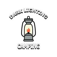 camping lykta enkel ikon vektor illustration