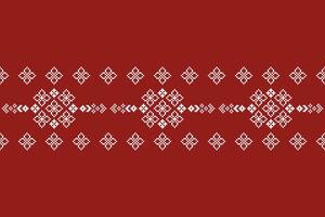 ethnisch geometrisch Stoff Muster Kreuz Stich.ikat Stickerei ethnisch orientalisch Pixel Muster rot Weihnachten Tag Hintergrund. abstrakt, vektor, illustration. Textur, Rahmen, Dekoration, Motive, Seide Hintergrund. vektor