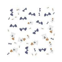 halloween mönster spöke med fladdermus illustration vektor