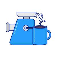 Schleifer Kaffee mit Glas Kaffee trinken Illustration vektor